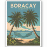 Vintage Travel Boracay Philippines Retro Landschaf Aufkleber<br><div class="desc">Erleben Sie das tropische Paradies von Boracay,  Philippinen mit diesem einzigartigen Retro-Reise-inspiriert Design. Inmitten nostalgischer Farben und Vintagem Charme erweckt dieses Design die Essenz von Boracays zeitlosem Reiz in einer Retro-Ästhetik,  die an klassische Reiseplakate aus der Vergangenheit erinnert.</div>