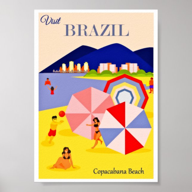 Vintage Travel Brazil Poster (Vorne)