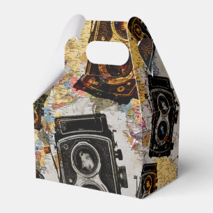 Vintage Travel Camera Muster Geschenkschachtel