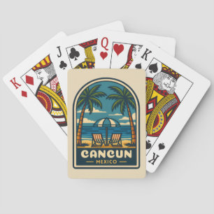 Vintage Travel Cancun Mexiko Beach Retro Spielkarten
