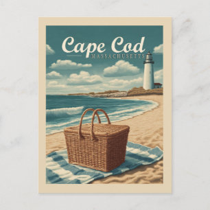 Vintage Travel Cape Cod Massachusetts Beach Retro Postkarte