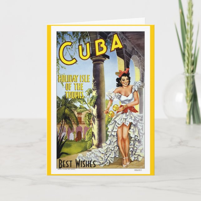 Vintage Travel Card Kuba Karte (Vorderseite)