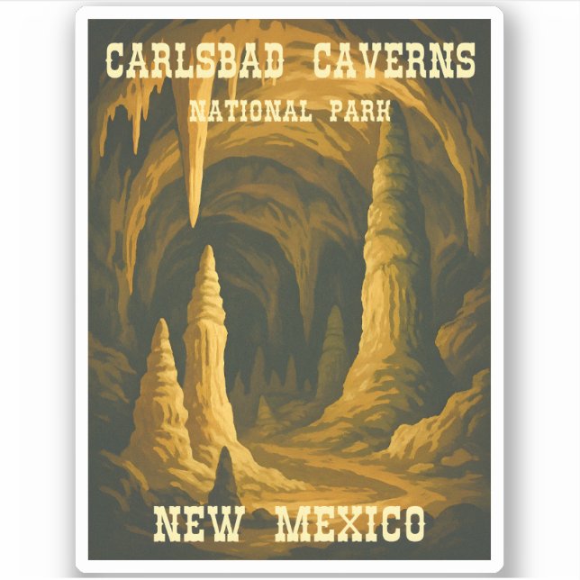 Vintage Travel Carlsbad Caverns National Park Aufkleber (Vorderseite)