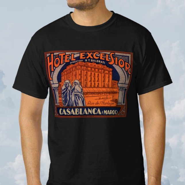 Vintage Travel, Casablanca in Marokko, Afrika T-Shirt (Von Creator hochgeladen)