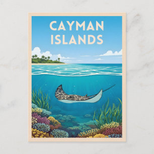 Vintage Travel Cayman Inseln Unterwasser Natur Postkarte
