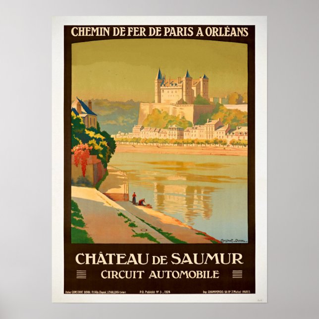 Vintage Travel - Chateau de Samur France Poster (Vorne)