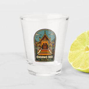 Vintage Travel Chiang Mai Thailand Retro Schnapsglas