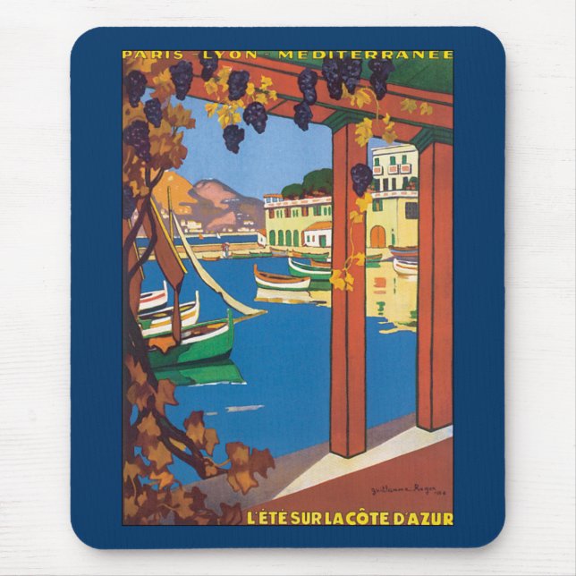 Vintage Travel, Côte d'Azur Mousepad (Vorne)