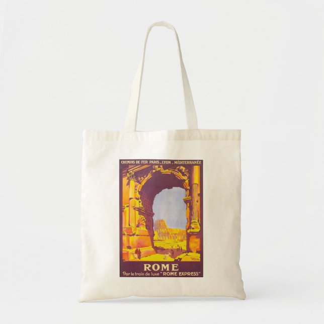 Vintage Travel, das Kolosseum Rom Italien Italien Tragetasche (Vorne)
