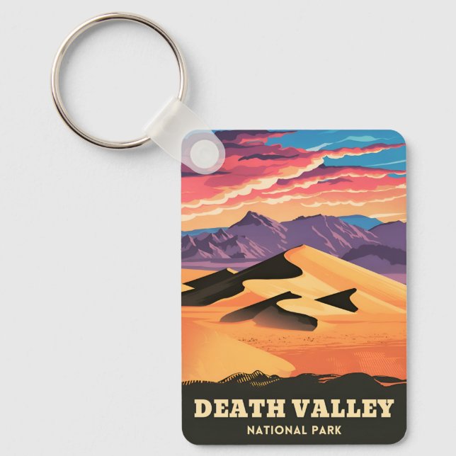 Vintage Travel Death Valley Nationalpark Sunset Schlüsselanhänger (Vorderseite)