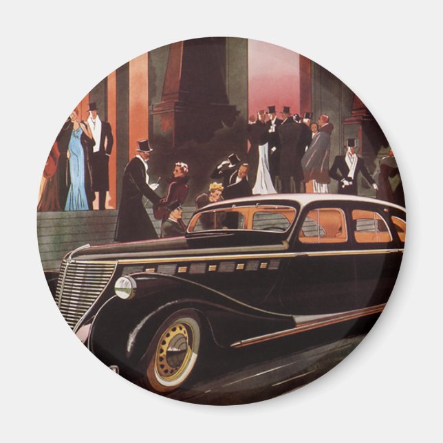 Vintage Travel, Elegante Stretch Limousine Auto Magnet (Vorne)