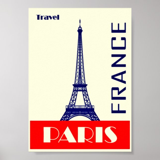Vintage Travel Frankreich Poster (Vorne)