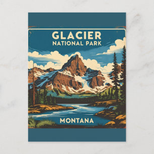 Vintage Travel Glacier Nationalpark Montana Postkarte