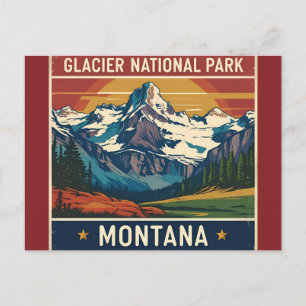 Vintage Travel Glacier Nationalpark Montana Postkarte