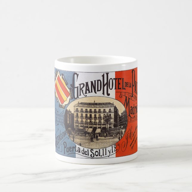 Vintage Travel, Grand Hotel Paix, Madrid, Spanien Kaffeetasse (Mittel)