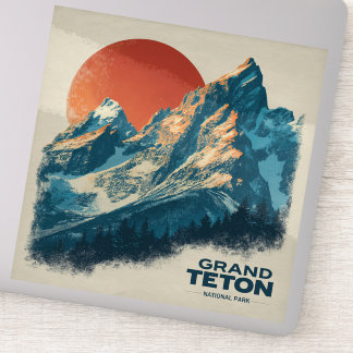 Vintage Travel Grand Teton Nationalpark Aufkleber
