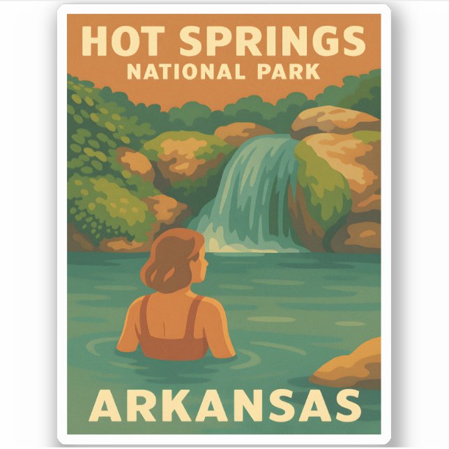 Vintage Travel Hot Springs Nationalpark Arkansas Aufkleber (Vorderseite)