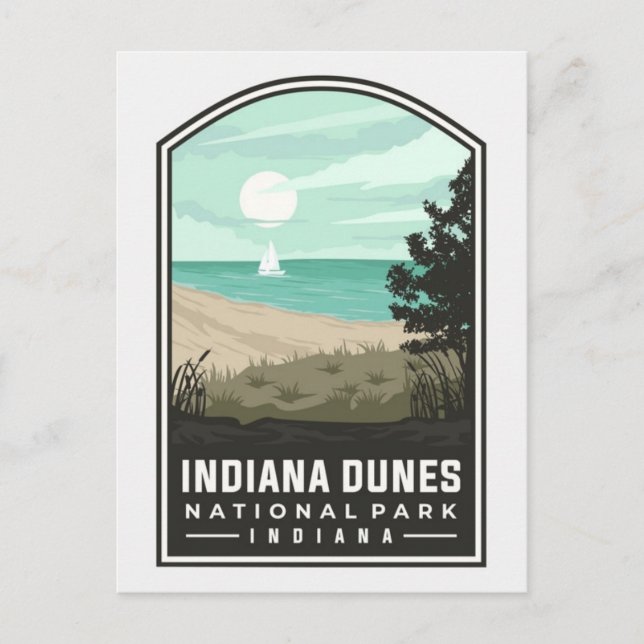 Vintage Travel Indiana Dunes Nationalpark Postkarte (Vorderseite)