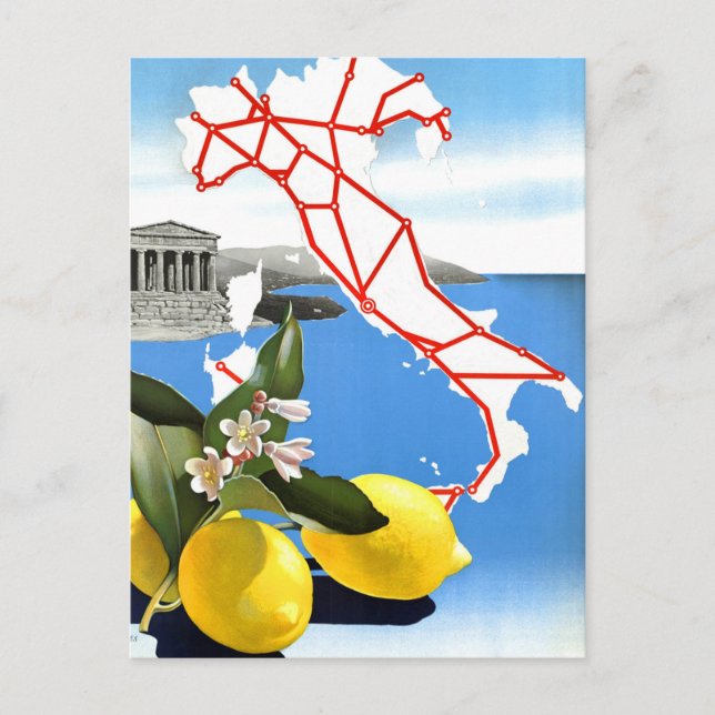 Vintage Travel Italien Postkarte (Vorderseite)