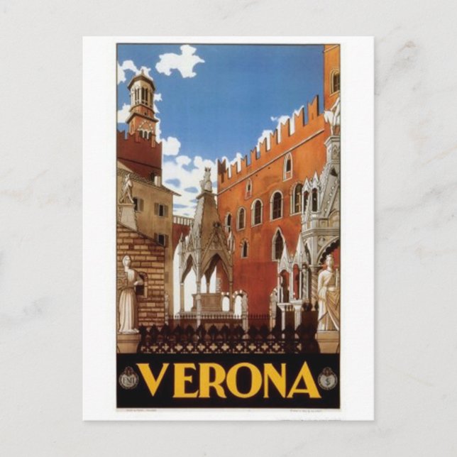 Vintage travel Italien, Verona - Postkarte (Vorderseite)