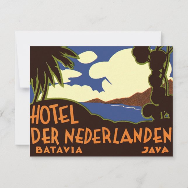 Vintage Travel Jakarta Indonesia Hotel Nederlanden (Vorderseite)