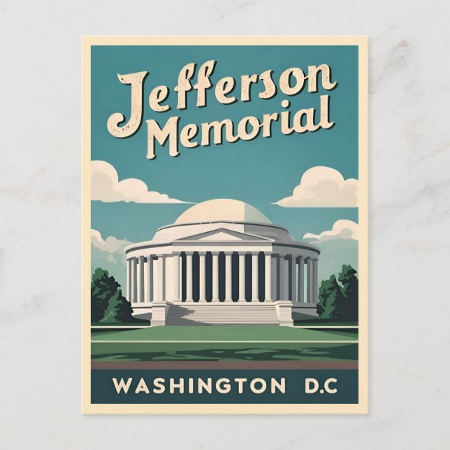 Vintage Travel Jefferson Memorial Washington DC Postkarte (Vorderseite)