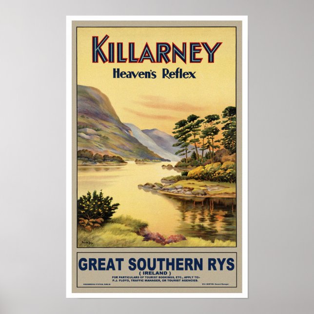 Vintage Travel Killarney Irland Poster (Vorne)