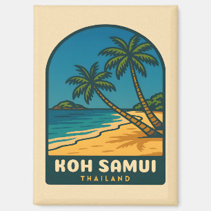 Vintage Travel Koh Samui Thailand Retro Beach Magnet