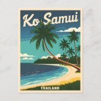 Vintage Travel Koh Samui Thailand Retro Graphic