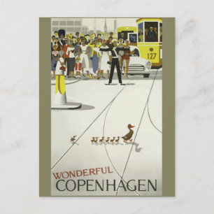 Vintage Travel Kopenhagen Dänemark Postkarte