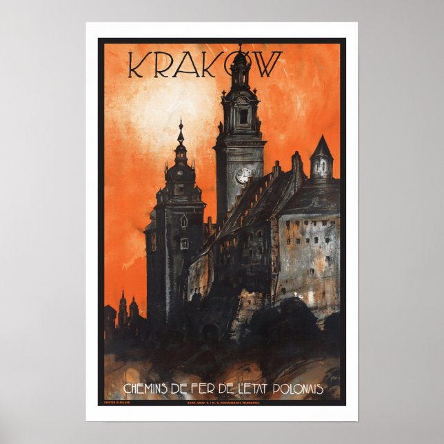 Vintage Travel Krakau Polen Poster (Vorne)