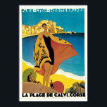 Vintage Travel, La Plage De Calvi Frankreich Poster<br><div class="desc">Vintage Travel La Plage de Calvi Corse Frankreich Reiseplakate.</div>