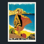 Vintage Travel, La Plage De Calvi Frankreich Poster<br><div class="desc">Vintage Travel La Plage de Calvi Corse Frankreich Reiseplakate.</div>