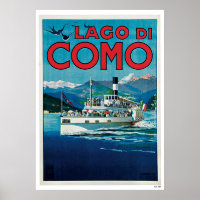 Vintage Travel Lake Como Italien Schiff