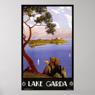 Vintage Travel Lake Garda Italien Poster