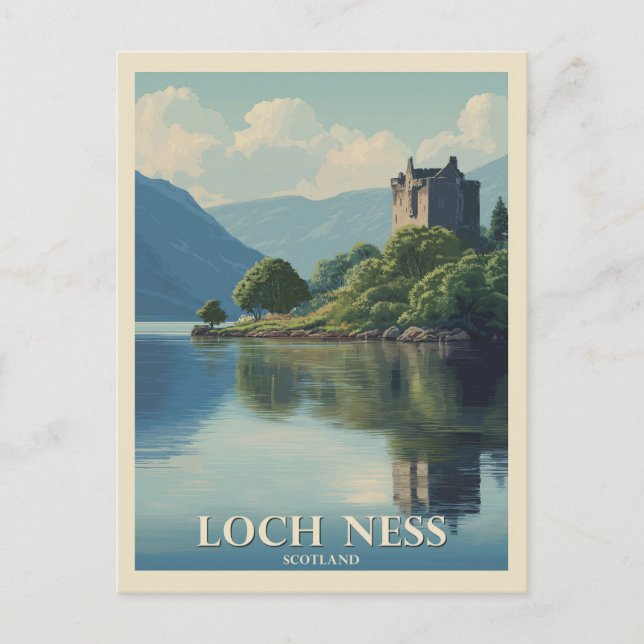 Vintage Travel Loch Ness Scotland Postkarte (Vorderseite)