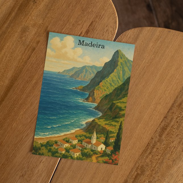 Vintage Travel Madeira Atlantische Insel Postkarte (Vintage Travel Madeira Atlantic Island Postcard)