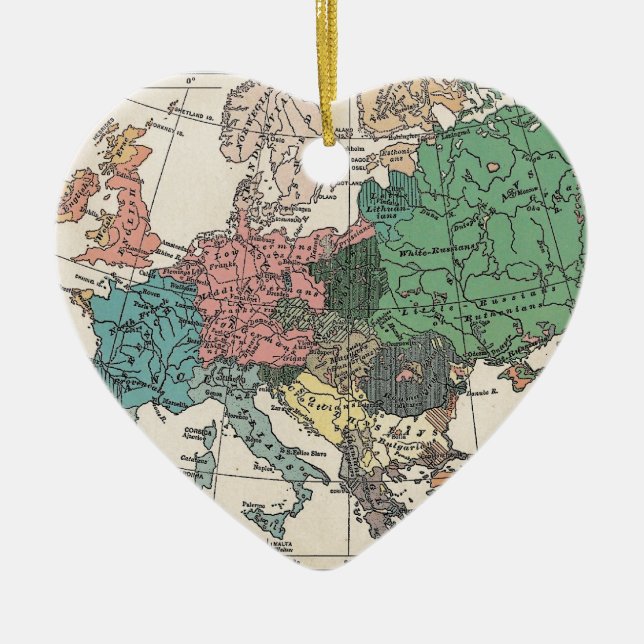 Vintage Travel Map Keramikornament (Vorne)
