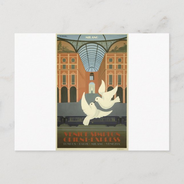 Vintage Travel Milano Orientale Postkarte (Vorderseite)