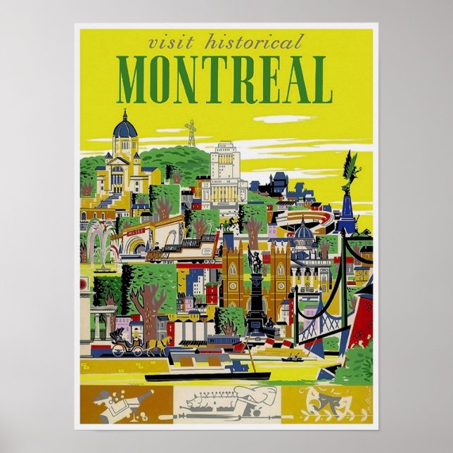 Vintage Travel - Montreal - Quebec - Kanada Poster (Vorne)