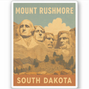 Vintage Travel Mount Rushmore Süd Dakota Aufkleber
