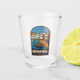 Vintage Travel Mykonos Griechenland Insel Retro Schnapsglas