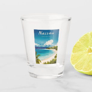 Vintage Travel Nassau Bahamas Beach Retro Landscha Schnapsglas