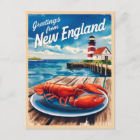 Vintage Travel New England Coastro Landschaftlich
