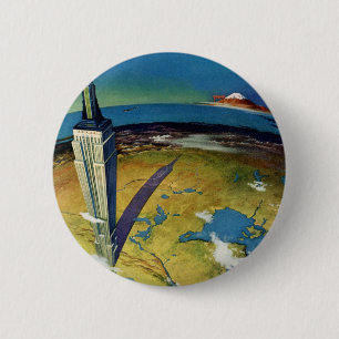 Vintage Travel New York City Empire State Gebäude Button
