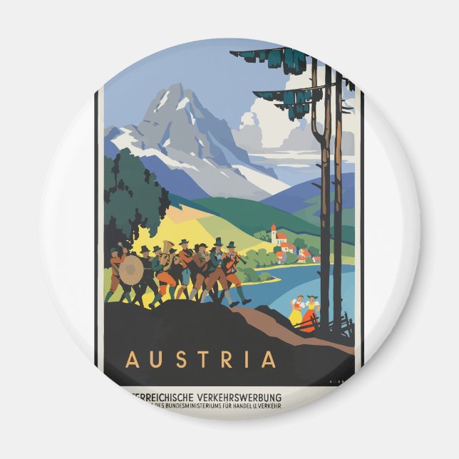 Vintage Travel Österreich Magnet (Vorne)