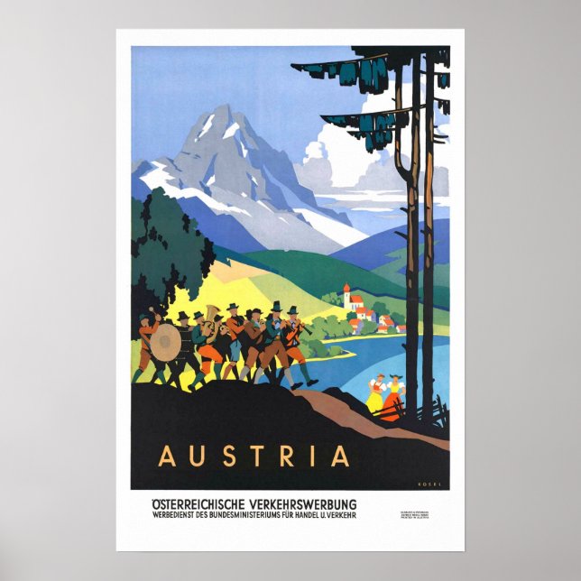 Vintage travel, Österreich Poster (Vorne)