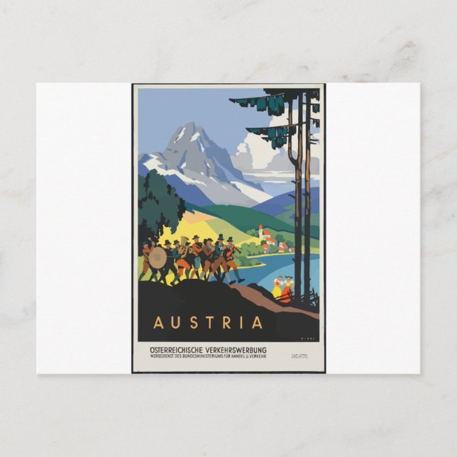 Vintage Travel Österreich Postkarte (Vorderseite)