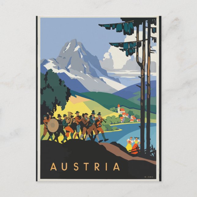 Vintage Travel Österreich Postkarte (Vorderseite)