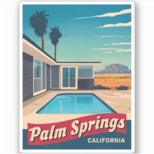 Vintage Travel Palm Springs Aufkleber